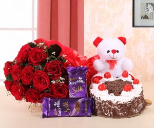 Cake Flower Teddy & Chocolate