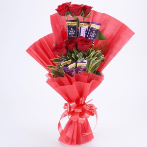 6 Red Roses Chocolate Bouquet