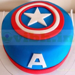 Captain America Fondant Cake	