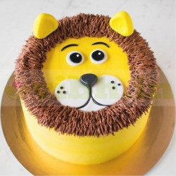 Lion Face Fondant Cake	