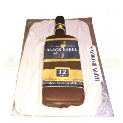 Black Label Whisky Bottle Theme Cake