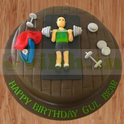 Fitness Theme Fondant Cake	