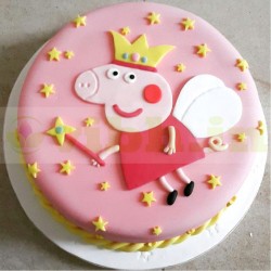 Pink Peppa Pig Fondant Cake	