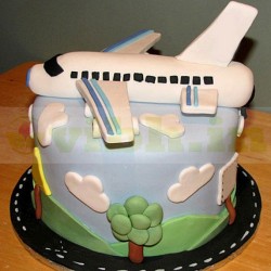 Airplane Theme Fondant Cake	