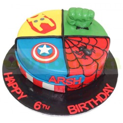 Avengers Theme Fondant Cake	