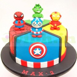 Avengers Toy Fondant Cake	