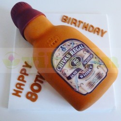 Chivas Regal Whiskey Bottle Designer Cake	