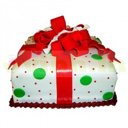 Exquisite Christmas Gift Fondant Cake	