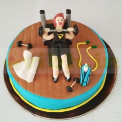 Fitness Freak Gym Fondant Cake	