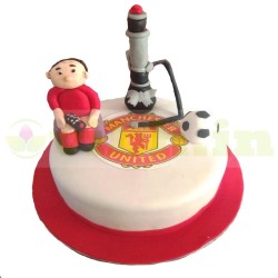 Manchester United Fan Theme Fondant Cake	