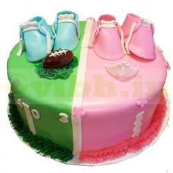 Pink & Green Baby Shower Cake	