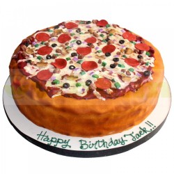 Pizza Theme Fondant Cake	