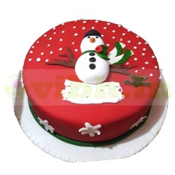 Snowman Christmas Fondant Cake	