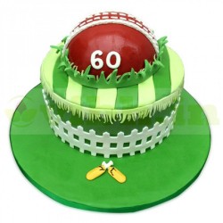 Designer Cricket Fever Fondant Cake	