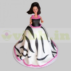 Elegant Barbie Fondant Cake	