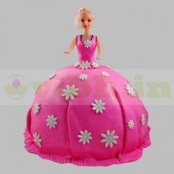 Pink Delight Barbie Fondant Cake	