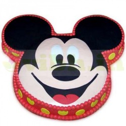 Soft Mickey Face Fondant Cake	