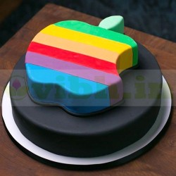 Apple Logo Themed Fondant Cake	