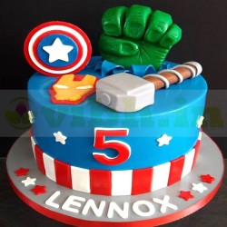 Avengers Fondant Cake	