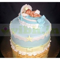 Baby In The Crib Theme Cake	