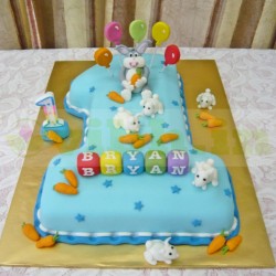Bug Bunny Theme 1st Birthday Cake	