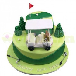 Golf Car Fondant Cake	