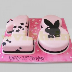 Happy 18th Birthday Fondant Cake	