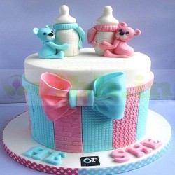 He or She Baby Shower Cake	
