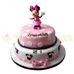 Minnie Mouse Birthday Fondant Cake	