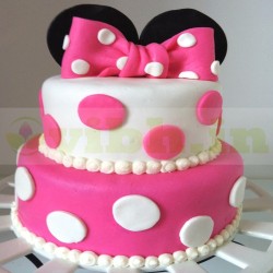 Minnie Mouse Theme 2 Tier Cake	