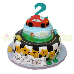 Coolest Car Theme Fondant Cake	