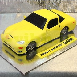 Yellow Customized Car Fondant Cake	
