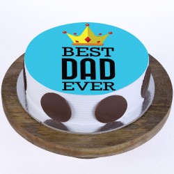 Best DAD Ever Pineapple Round Photo Cake