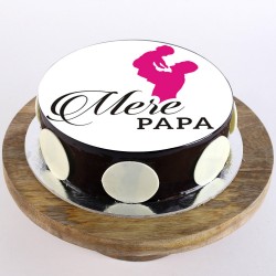 Mere Papa Chocolate Round Photo Cake