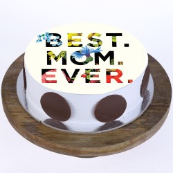 Best Mom Ever Pineapple Round Photo Cake