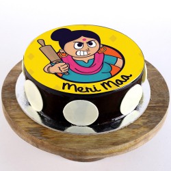Meri Maa Chocolate Round Photo Cake