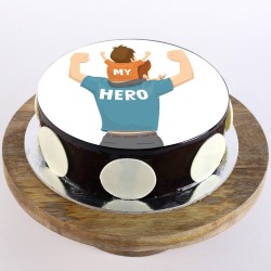 My Hero Chocolate Round Photo Cake