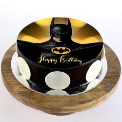 Batman Chocolate Round Photo Cake