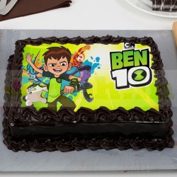 Ben 10 Chocolate Rectangle Photo Cake
