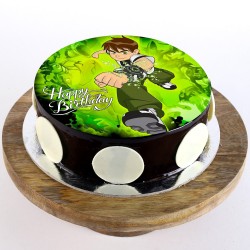 Ben Ten Chocolate Round Photo Cake
