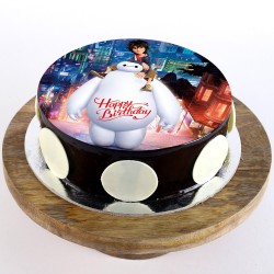 Big Hero Chocolate Round Photo Cake