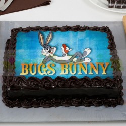 Bugs Bunny Chocolate Rectangle Photo Cake