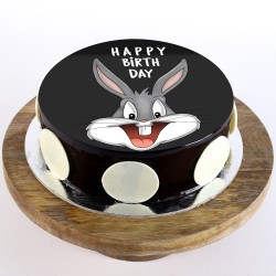 Bugs Bunny Chocolate Round Photo Cake