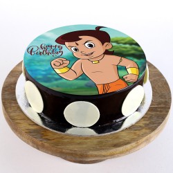 Chhota Bheem Chocolate Round Photo Cake