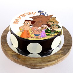 Chhota Bheem & Friends Chocolate Round Photo Cake