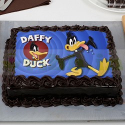 Daffy Duck Chocolate Rectangle Photo Cake