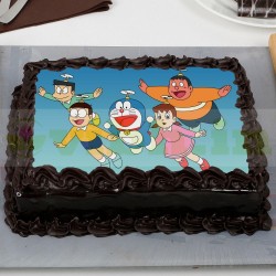 Doraemon & Friends Chocolate Rectangle Photo Cake