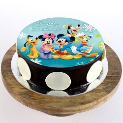 Mickey Clubhouse Chocolate Round Photo Cake