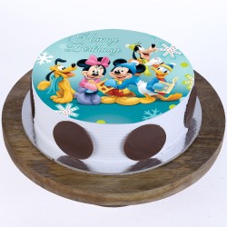 Mickey Clubhouse Pineapple Round Photo Cake