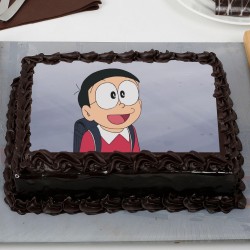 Nobita Chocolate Rectangle Photo Cake